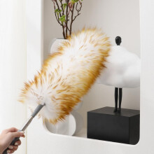 Lambsfaux wool Duster 140cm Extendable, Flexible Microfiber Head, Replacement Head For Ceiling Fans, Cobweb Roof, Furniture