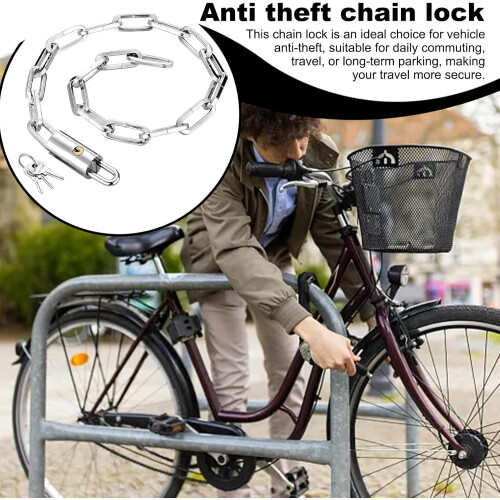 Motorcycle Chain Lock  Steel Keyed AntiTheft Chain For Bicycle And Motorcycles, HeavyDuty Security Chain 1
