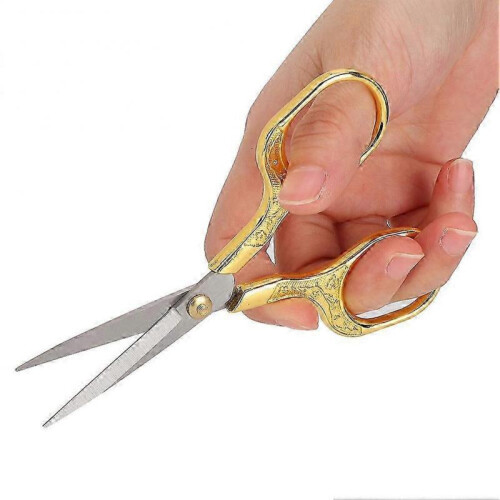 Vintage Sewing Scissors for Embroidery Craft Needlework Gold 1