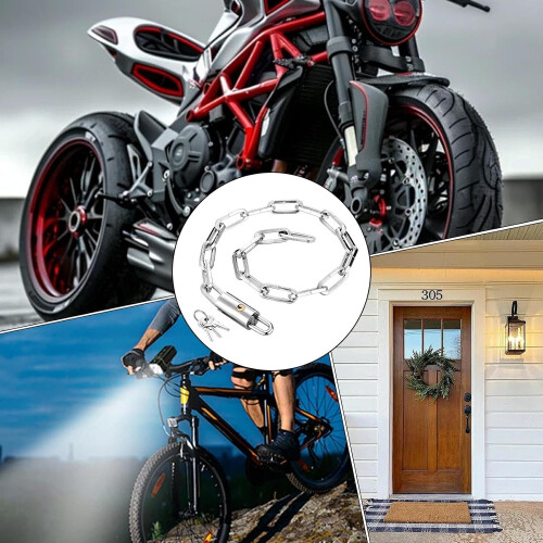 Motorcycle Chain Lock  Steel Keyed AntiTheft Chain For Bicycle And Motorcycles, HeavyDuty Security Chain 2