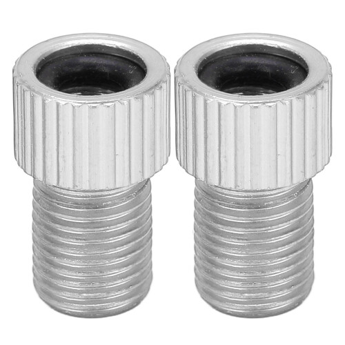 2 pezzi Adattatore per valvole Presta-Schrader Argento 15x9.5mm