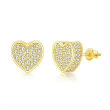 Gold Plated Stud Earrings For Unisex Wear, Hypoallergenic Earrings Versatile And Fashionable Earring Elegant Cubic Zirconia Earrings, Comfortable Earr