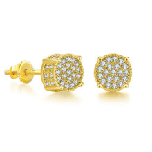 Vergoldete Ohrstecker für Damen und Herren, hypoallergene Ohrringe, vielseitig und modisch, elegante Zirkonia-Ohrringe, angenehm zu tragen