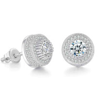 Gold Plated Stud Earrings For Unisex Wear, Hypoallergenic Earrings Versatile And Fashionable Earring Elegant Cubic Zirconia Earrings, Comfortable Earr