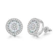 Screw Back Stud Earrings with Cubic Zirconia, Hypoallergenic Gold Plated Fashion Stud Earrings for Men Women, Durable Design Luxury Look Earrings, Com