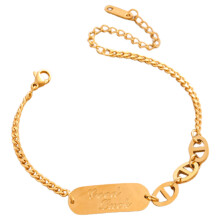 Pulseira da Sorte Feminina, Design Ajustável com Trevo de Quatro Folhas e Pingente de Concha, Joia em Aço Titânio Banhado a Ouro 18K, Acabamento
