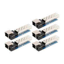 (5 pack) Gigabit Ethernet Fiber Opticals Converters Supporting SFPs Module and PCB Metal Base Design Multicolor