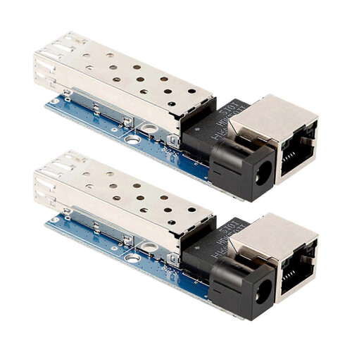 (2 pack) Gigabit Ethernet Fiber Opticals Converters Supporting SFPs Module and PCB Metal Base Design Multicolor
