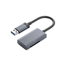 (USB A) Double Slot USB3.0 Card Reader for and TF Memory Cards with 5Gbps Fast Speed Transfer Plugs and Play Aluminum Alloy Design Multicolor
