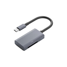(USB C) Double Slot USB3.0 Card Reader for and TF Memory Cards with 5Gbps Fast Speed Transfer Plugs and Play Aluminum Alloy Design Multicolor