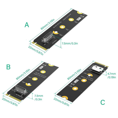 (B) Efficient NVME M.2 to SFF 8612 2280 Adapter Supporting PCIe4.0 Fast Data Transfer and System Boost Multicolor 2