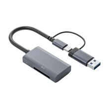 (USB C and USB A)Double Slot USB3.0 Card Reader for and TF Memory Cards with 5Gbps Fast Speed Transfer Plugs and Play Aluminum Alloy Design Multicolor