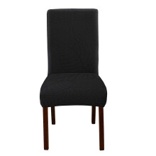 (Black) Leaf Jacquard High Backrest Chair Cover Elastic Wrinkle Resistant Polyester Slipcover For Dining Chair Machine Washable taupe