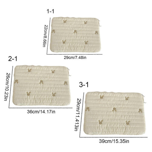 (3, 1) Artistic Rabbit Pattern Laptop Storage Case Tear Resistant Polyester Fabric Organizer for Notebook Accessories  3 1 2