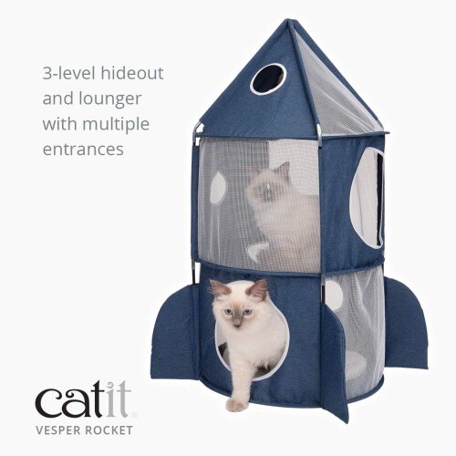 Catit Catit Vesper Rocket Ship Blue 2