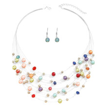 Naszyjnik z koralików dla kobiet, ręcznie robiony, kolorowy naszyjnik z muszli w stylu boho, turkusowy, zielony, czerwony, z kamieniami, modny