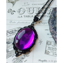 Collier camée pour femme, collier camée gothique avec pendentif en cristal rouge sang, bijou gothique vintage, collier en cristal vintage style