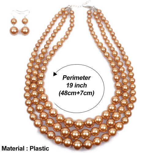 Conjunto de colar statement com pérolas artificiais, colar de pérolas grandes e robustas, elegante e sofisticado, com pérolas simuladas e design