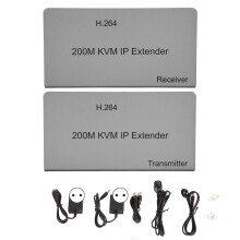 Przedłużacz KVM HDMI o wysokiej częstotliwości odświeżania przez Ethernet z konfiguracją przełączników DIP, koncentrator USB 3-portowy i