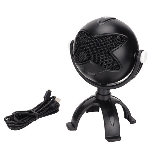 USB Condenser Microphone With RGB Indicator For Sound Modes And Karaoke Function, Mute Button Enabled Plug And Play Mic With Cardioid Pickup Pattern