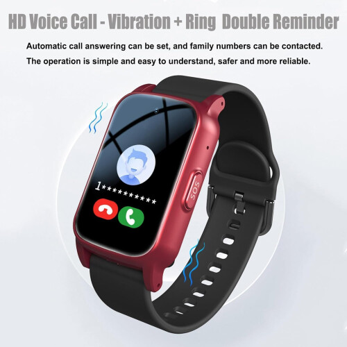 Smart Watch for Elderly  SOS Emergency Button, HD Voice Call, Waterproof, Fall Detection, 1.3Inch Screen, iOS/Android Compatible 2