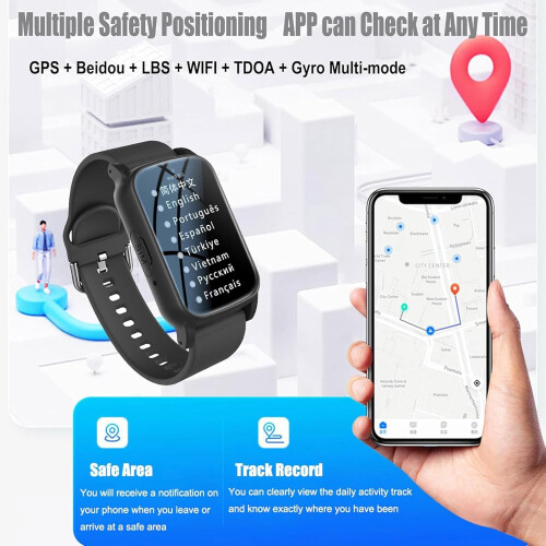 Smart Watch for Elderly  SOS Emergency Button, HD Voice Call, Waterproof, Fall Detection, 1.3Inch Screen, iOS/Android Compatible 1