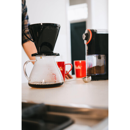 Melitta Melitta Molino Coffee Grinder, 1019-01, Electric Coffee Grinder, Flat Grinding Disc, Black/Red 2