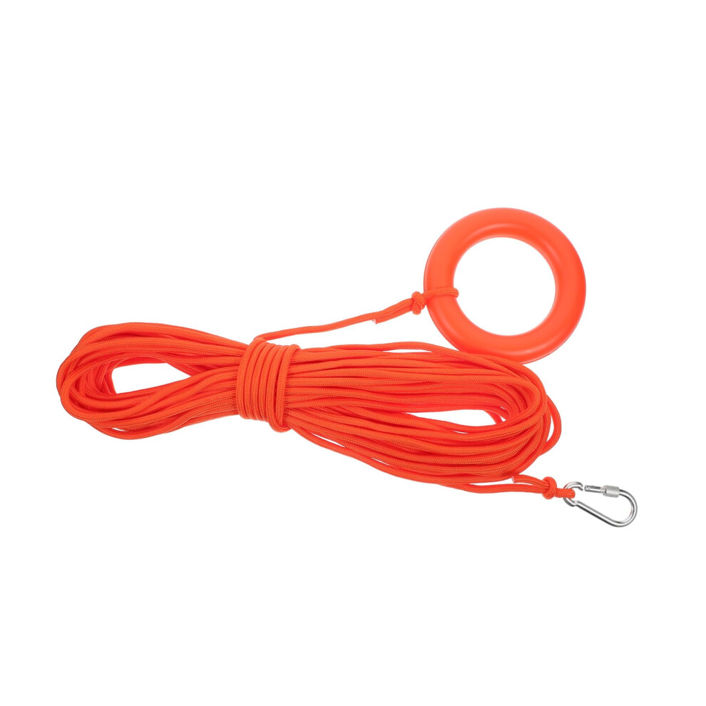 Visibility Floating Rescue Rope With Hook And Hoop Orange Adjustable Lifesaving Rope For Swimming And Fishing 9382693513182