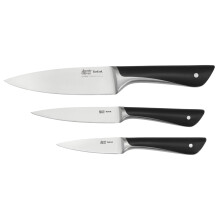 Tefal Jamie Oliver Kitchen Knives Set, 3 Pieces, The Starter Set, German Stainless Steel, K267S355, Black