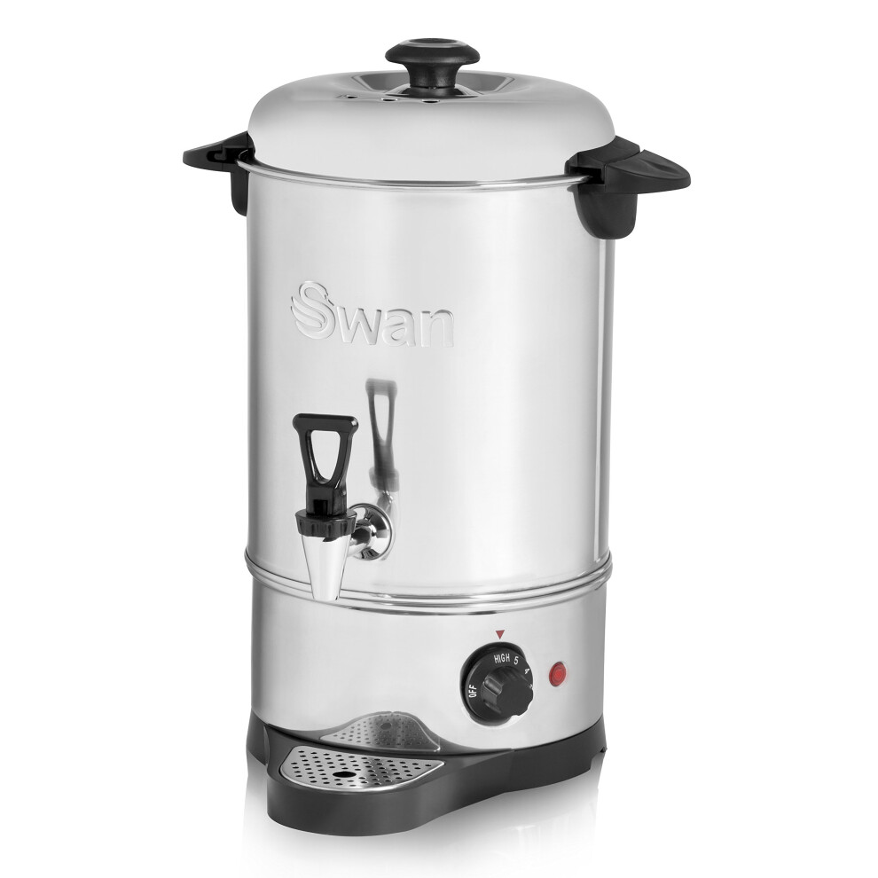 Swan Swu8l Catering Urn With Automatic Temperature Control, Drip Tray, 8L, 1600W, Stainless Steel