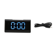 Despertador digital de madeira com visor LED, dois alarmes, brilho ajustável, modo noturno, sensor de temperatura, função soneca e conexão sem