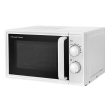 Russell Hobbs 17L Small Microwave White Manual Textures 700W with 5 Power Levels & 30 min Timer, Defrost Function & Easy Clean, RHM1725