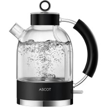 ASCOT Electric Kettle, Glass Electric Tea Kettle, Gift for Man/Women/Family, 1.5L Borosilicate Glass Tea Heater & Hot Water Boiler, Auto Shut-Off