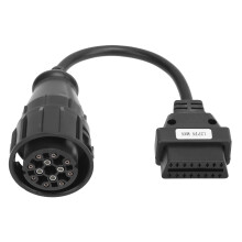 OBD2-Adapter für MAN-Lkw, 12-poliges MAN-auf-16-poliges Lkw-Diagnosekabel mit robustem, flexiblem Design, Ersatz für Delphi