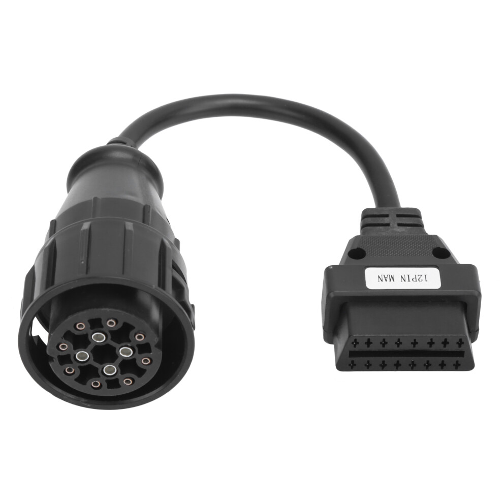 Obd2 Adapter For Man Trucks, 12Pin Man To 16Pin Truck Diagnostic Extension Cable With Durable Flexible Extension Design, Replacement For Delphi 9358999877341