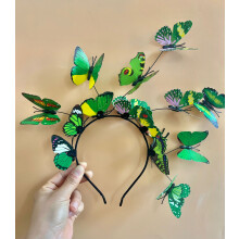 Tiara de borboleta confortável para mulheres, elegante e delicada, com um toque boêmio e design realista para casamentos.