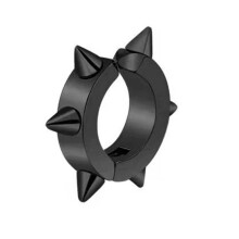Huggie Earrings for Men and Women, Punk Style Stainless Steel Spike Rivet Hoop Earrings, Statement Jewelry with Secure Fit, Lightweight Gothic Design