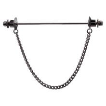 Pin de borla para corbata con artesanía refinada, pin redondo para corbata con diseño de borla de cadena de metal duradera, elegante cadena de pin