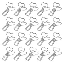 Heart Style Binder Clips, Reusable Paper Clamps with Strong Holding Power for Office, Home, School, and Crafts (Springs And Metal)