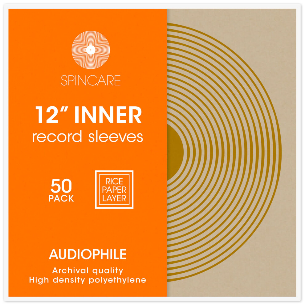 50X 12 Inch Anti Static Inner Vinyl Record Sleeves | Audiophile Poly Lined Plastic Protective Album Lp Sleeve | Replaces Paper Sleeves & Fits Inside 5051221724867