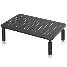 Bracwiser Monitor Stand Riser, Metal Computer Stand, 3 Height Adjustable Screen Riser with Mesh Platform for PS4, PC, Printer, Notebook and All Flat