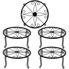 Tosnail 5 Pack Metal Plant Stands for Indoor and Outdoor, Planters Flower Pots Holder Beverage Dispenser Stand Pumpkin Short Stand for Floor and