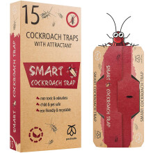 Pestmatic Smart Cockroach Trap x 15, Sticky Strong Glue Cockroach Trap with Food Bait, Roach Indoor Trap, Kraft Eco-Friendly & Natural Catcher for