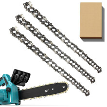 3 Pack Chainsaw Chain for 12 Inch (30cm) Bar, 3/8" LP 45 Drive Links .043" Gauge, Replacement Chain fits for Ryobi OCS1830, Bosch AKE 30 Li, Makita,