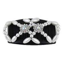 Pettini magici per capelli, pettini elastici con perline, doppio pettine elastico, clip per chignon, accessori per capelli per donne e ragazze,