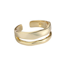 Anello a geometria aperta per donna, anello per dita dei piedi regolabile con design semplice ed elegante, anello a uncino aperto impilabile placcato