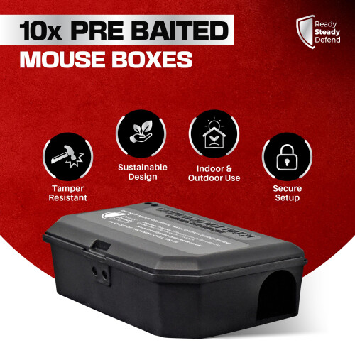 Pre-Baited Mouse Boxes - (10 Packs of 10g) 1