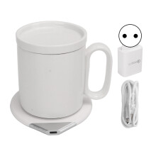 Calentador de tazas de café con control de temperatura, cargador inalámbrico y sistemas de protección de seguridad, ideal para usar en la oficina