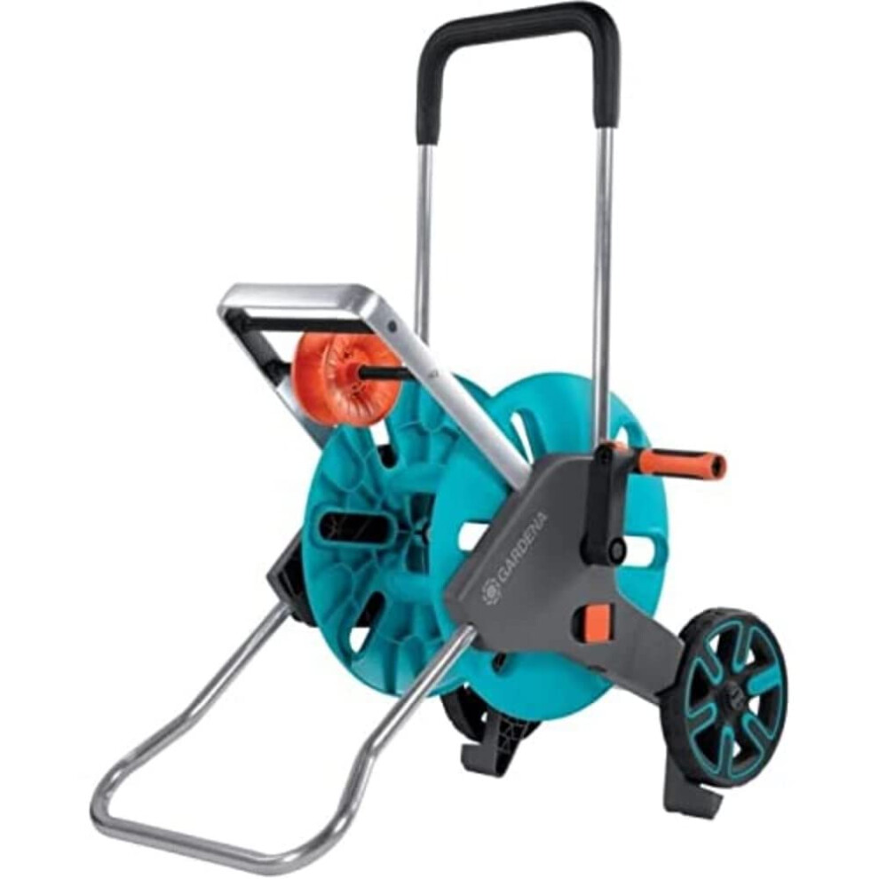 Gardena Cleverroll M Easy: Hose Trolley With Up To 60 M Capacity, Especially Stable, Convenient, Robust Metal Hose Guide, Anti-Drip Device, Tool-Free