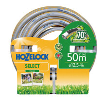 Hozelock - Select Hose 12.5mm x 50m Set, Up To 70% Recycled PVC, Braided Reinforcement, Hard-Wearing Garden Hose, Quality and Durability,